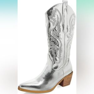 Women's Cowgirl
Embroidered Mid-Calf
Western Boots Pointed Toe Medium Block